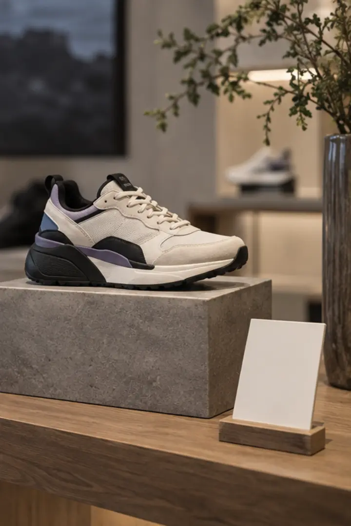 Featured sneaker presented with product detail